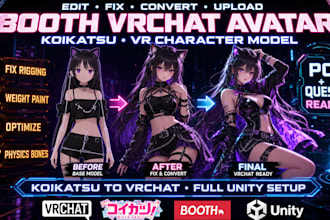 edit fix convert upload booth vrchat avatar koikatsu nsfw vr character model