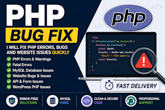 fix PHP, wordpress and mysql errors professionally
