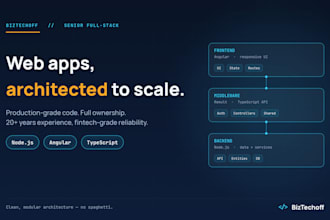 architect and build your nodejs and angular web app, 20 yrs senior