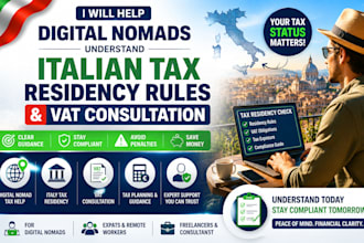 help digital nomads understand italian tax residency rules, vat consultation