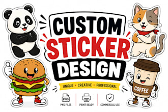 design  custom cartoon stickers for your brand