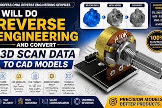 do reverse engineering and convert 3d scan data to cad models