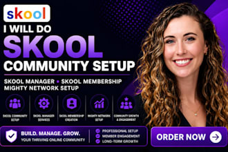do skool community setup, skool manager, skool membership, mighty network setup