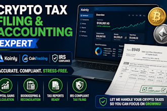 crypto tax accounting, koinly bookkeeping, capital gains, irs crypto tax filing