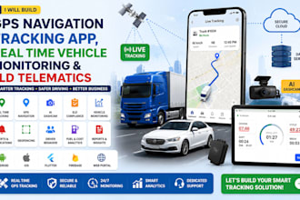 build gps navigation tracking app, real time vehicle monitoring, eld telematics