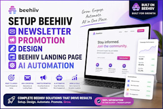 setup beehiiv newsletter promotion design beehiiv landing page ai automation