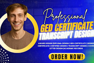 design custom certificate, diploma certificate or award certificate template