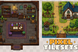 create custom pixel art tilesets and game environment assets