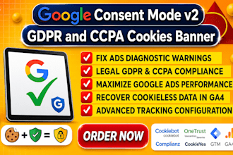 fix or setup gdpr ccpa cookie consent and google consent mode v2