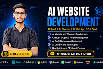 build ai website, ai chatbot, ai saas app, web application, full stack developer
