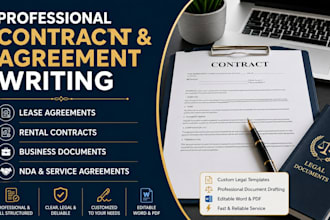 write legal contract, documents lease and rental agreement