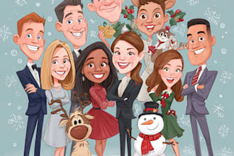 create an awesome cartoon caricature of a wedding couple