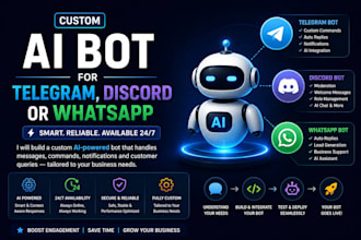 build a custom ai bot for telegram, discord or whatsapp for your business