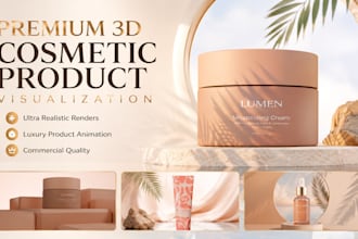 create photorealistic 3d cosmetic product rendering and modeling