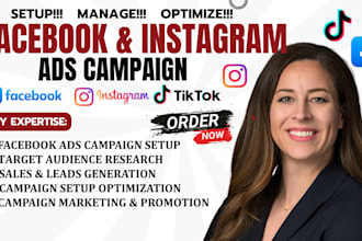 create setup optimize facebook ads, meta ads, fb advertising instagram marketing