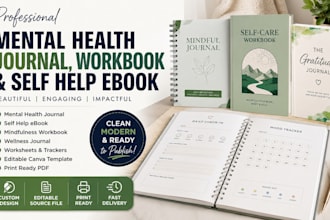 design mental health journal self help ebooks goal setting, mindfulness workbook