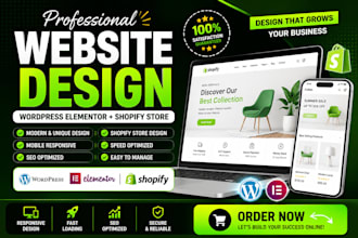 shopify store design wordpress elementor pro design ecommerce webflow design