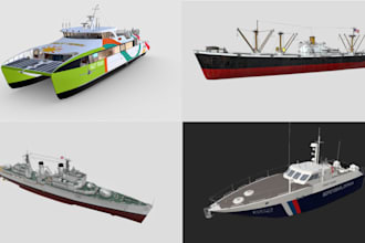 3d boat modeling, yacht model design, ship model, warship cad, catamaran design