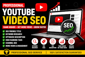 provide youtube SEO, tags, title, and description optimization