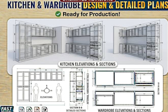 create wardrobe and kitchen cabinet shop drawings using autocad