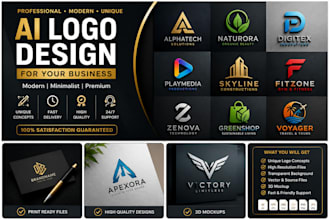 create modern minimalist ai logo design for your business