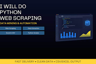 do python web scraping, data mining and automation