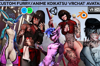 create custom koikatsu vrchat avatar furry anime nsfw model warudo vsf vtuber