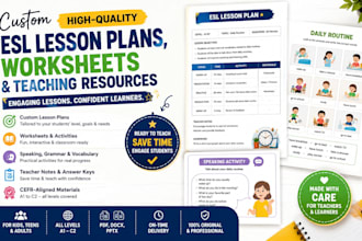 create custom esl lesson plans, worksheets, and teaching resources
