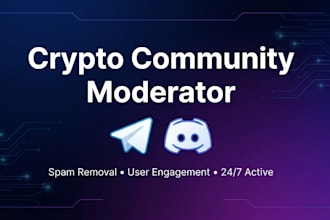 be your crypto telegram and discord community moderator