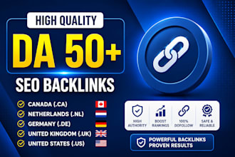 high da 50 usa canada ca, dutch nl, german de, uk fr dofollow SEO backlinks