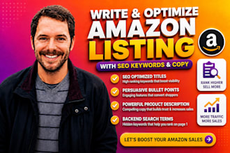 write and optimize amazon listing with SEO keywords and copy