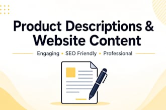 write product descriptions and website content