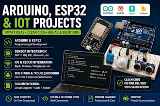 build arduino, esp32 and iot projects with code and documentations