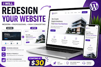 redesign your website into a modern and professional website