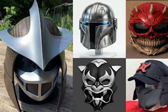 design 3d cosplay mask print and paint wearable  3d helmet stl for 3d printing