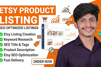 create SEO optimized etsy listing with keyword research