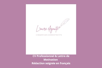 write a professional CV and cover letter in french