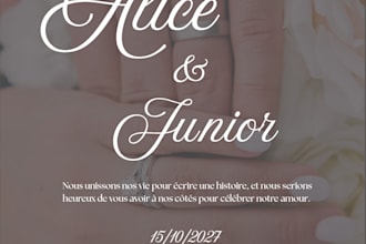 je vais créer une invitation de mariage personnalisée