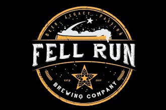 design ultra marathon themed brewery logo