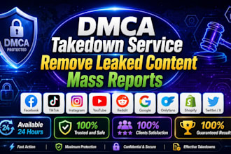 takedown harassing remove copyright mass report facebook instagram youtube dmca