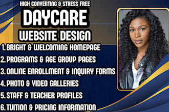 design a daycare website, childcare website, preschool, nursery