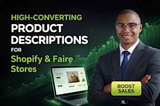 write SEO product descriptions for shopify and faire stores