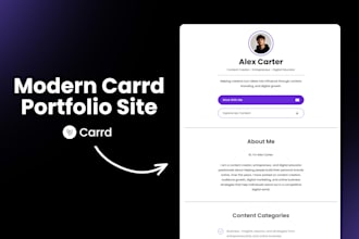 build a professional carrd portfolio website for freelancers and personal brands