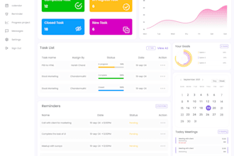 design a responsive dashboard UI UX in light and dark mode
