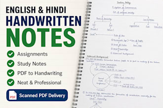 handwrite any english or hindi content in neat handwriting