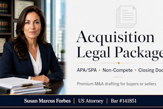 draft a premium startup acquisition legal package for buyers or sellers