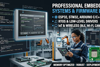 develop custom firmware for esp32, stm32, and arduino embedded systems