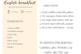 design printable recipe cards for cafes  jpg PDF