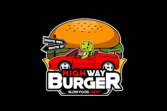 design cartoon food truck logo for a new restaurant