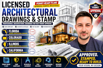 license architectural draw and stamp florida, colorado, illinois and california